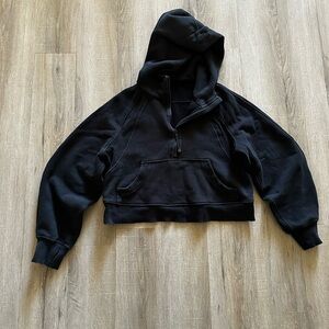 lululemon athletica black scuba oversized half zip hoodie